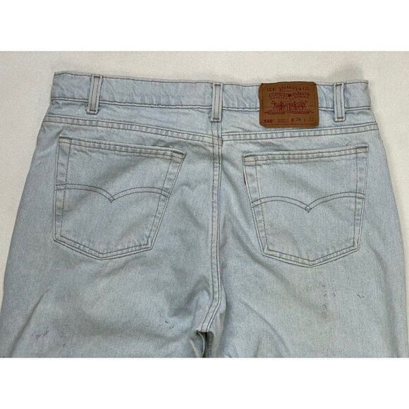 VINTAGE Levi's 550 Denim Jeans Men 33 X 31 Light Blue Tag Size 36 x 32 USA 90s - Picture 11 of 12